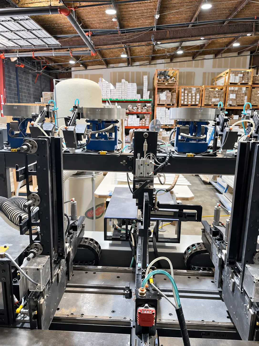 Precision machinery used to produce plantation shutter components